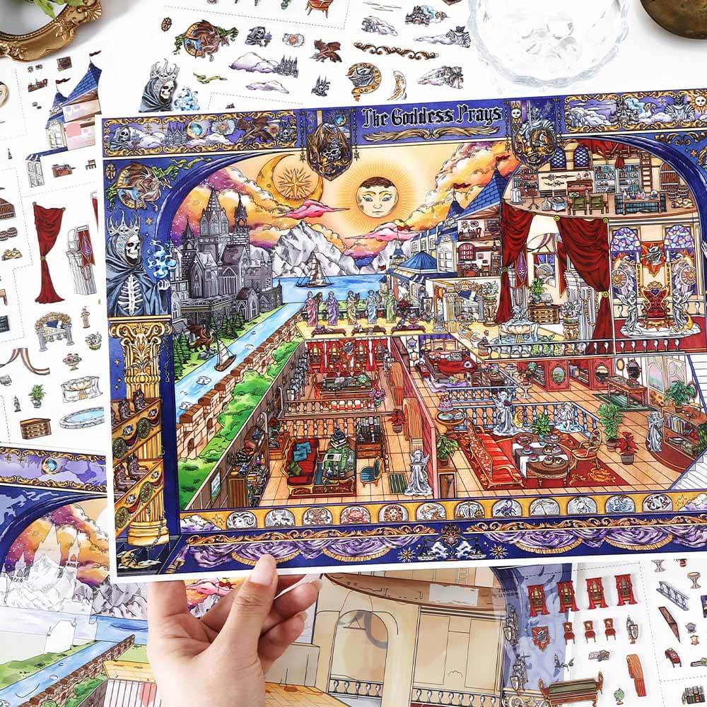 Otherworld Quest DIY 3D Scene Stickers 2 Cute Miniature Scenes(XL)