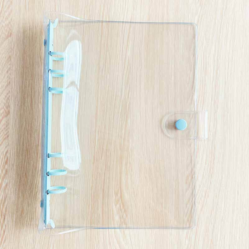 Classeur à anneaux ronds en PVC coloré avec fermeture à bouton-pression