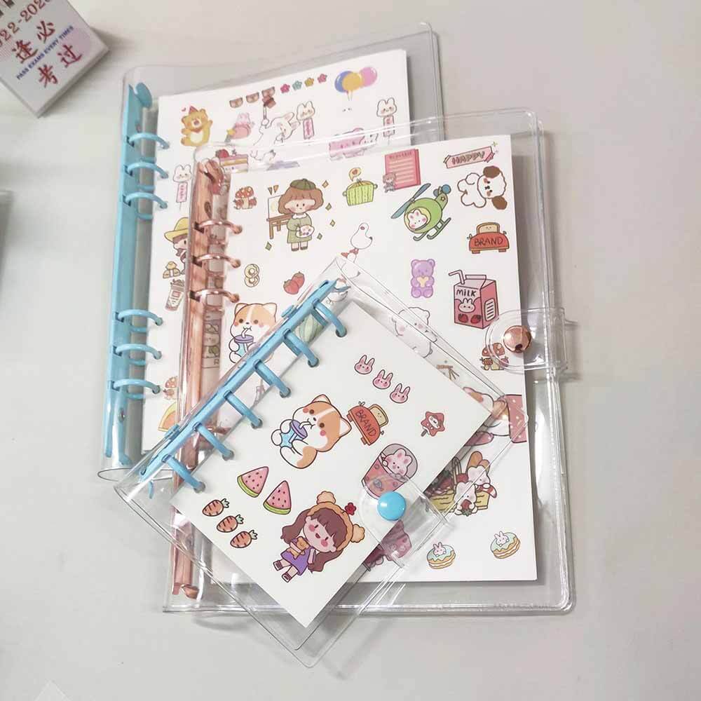 Classeur à anneaux ronds en PVC coloré avec fermeture à bouton-pression