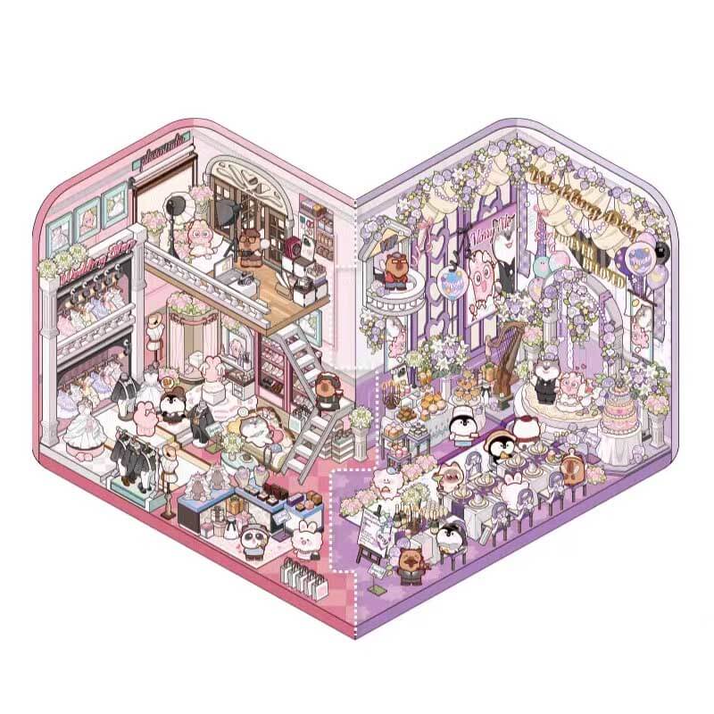 Wedding March DIY 3D Scene Stickers 2 Cute Miniature Scenes(L)