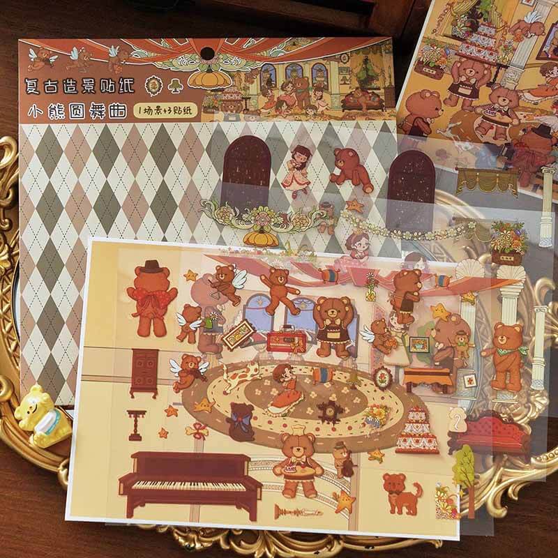 Flower of Dreams DIY 3D Scene Stickers 2 Cute Miniature Scenes(M)