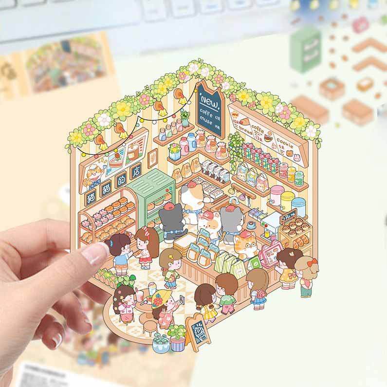Palette of Delight DIY 3D Scene Stickers 3 Cute Miniature Scenes(S)
