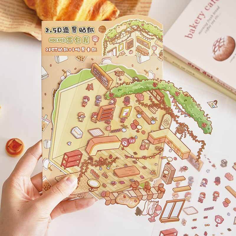 Palette of Delight DIY 3D Scene Stickers 3 Cute Miniature Scenes(S)