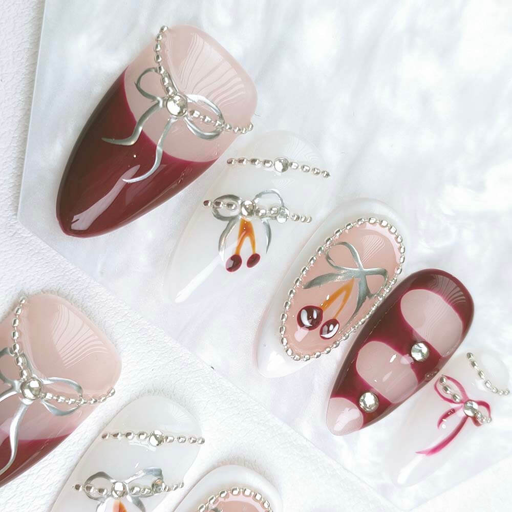 Beauty Art Garden Press On Nails Pearl Circle Dance 188