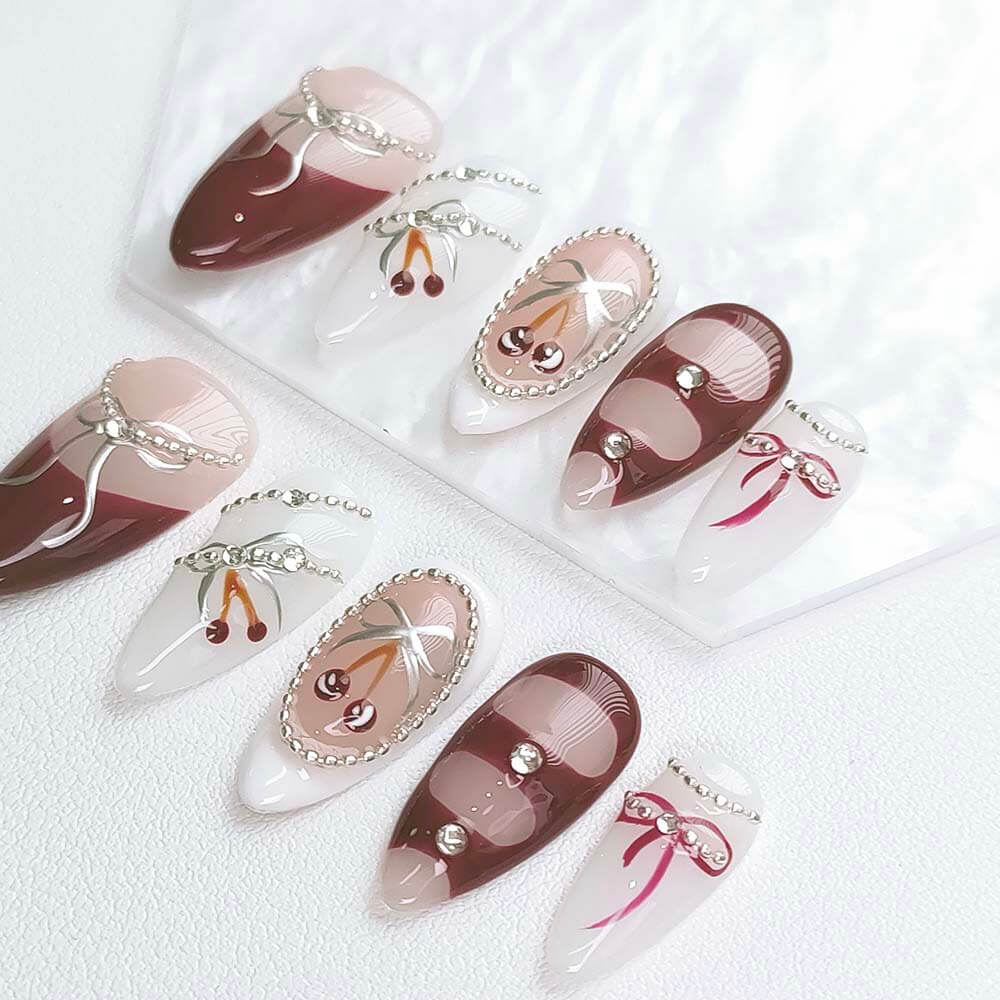 Beauty Art Garden Press On Nails Pearl Circle Dance 188