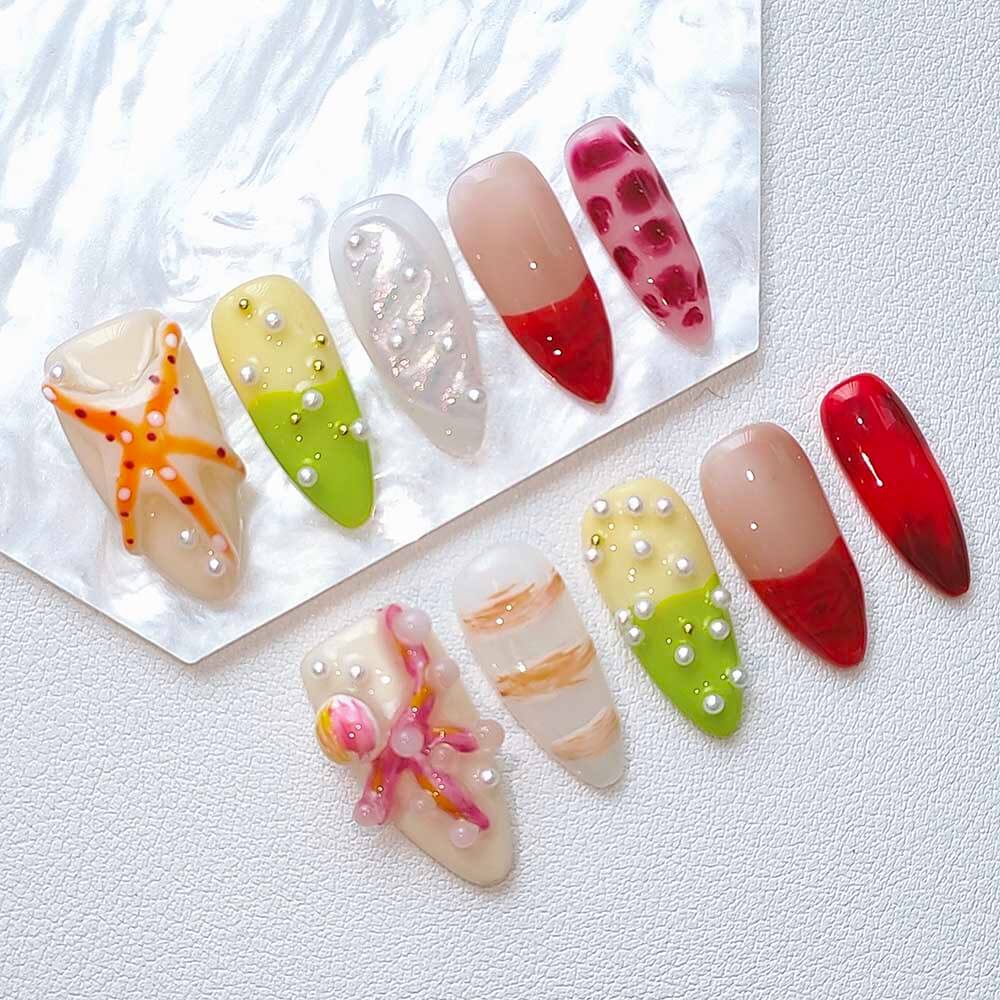 Beauty Art Garden Press On Nails Pearl Lagoon 129