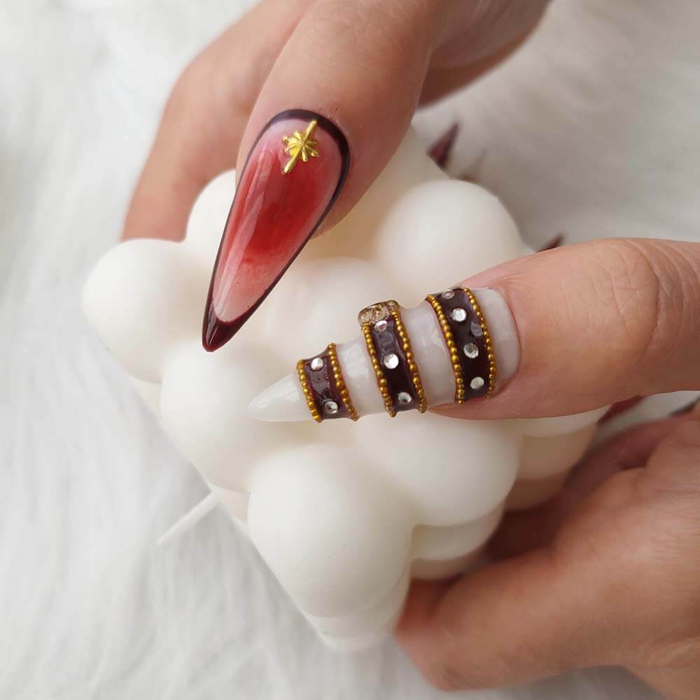 Beauty Art Garden Press On Nails Pearlescent Tortoiseshell 53