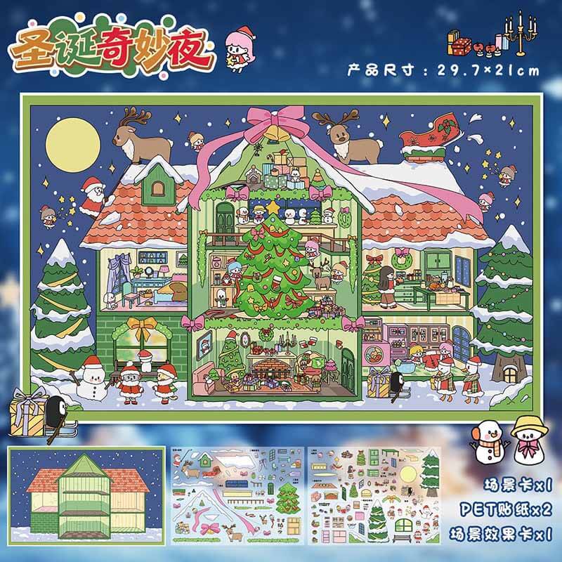 Pet Lovers’ Home DIY 3D Scene Stickers 2 Cute Miniature Scenes(L)