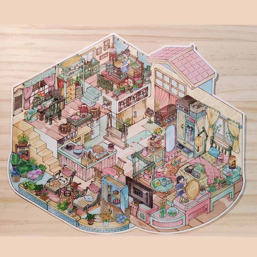 Petals & Pals 3D Scene Stickers 3 Cute Miniature Scenes(L)
