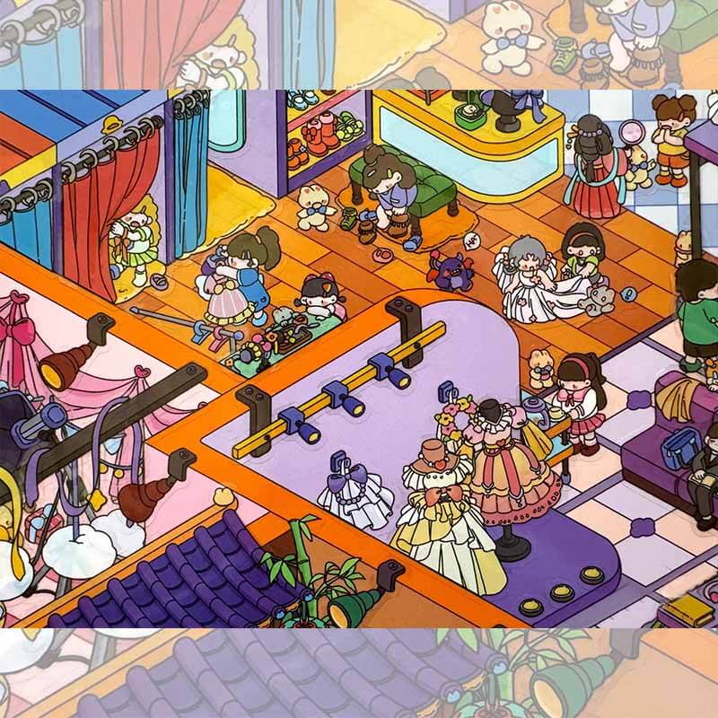 Photography Studio DIY 3D Scene Stickers 2 Cute Miniature Scenes(M)