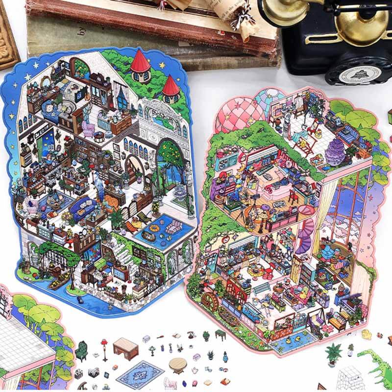 Playful Atelier DIY 3D Scene Stickers 2 Cute Miniature Scenes(L)
