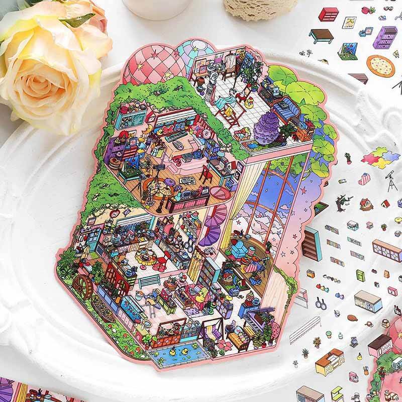Playful Atelier DIY 3D Scene Stickers 2 Cute Miniature Scenes(L)