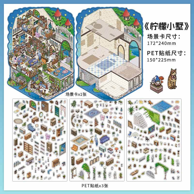 Playful Atelier DIY 3D Scene Stickers 2 Cute Miniature Scenes(L)