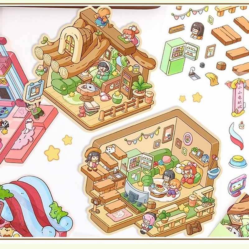 Playful Delights DIY 3D Scene Stickers 3 Cute Miniature Scenes