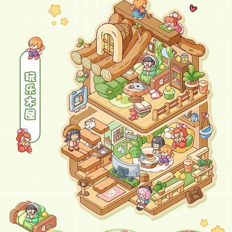 Playful Delights DIY 3D Scene Stickers 3 Cute Miniature Scenes