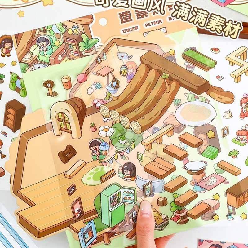 Playful Delights DIY 3D Scene Stickers 3 Cute Miniature Scenes
