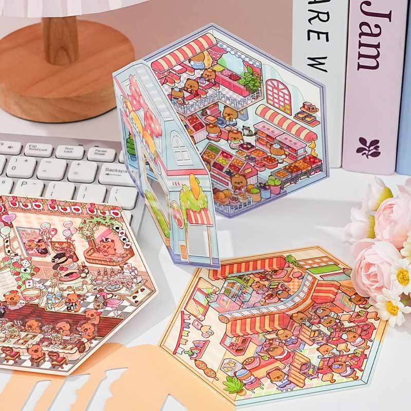 Playful Escape DIY 3D Scene Stickers 4 Cute Miniature Scenes(S)