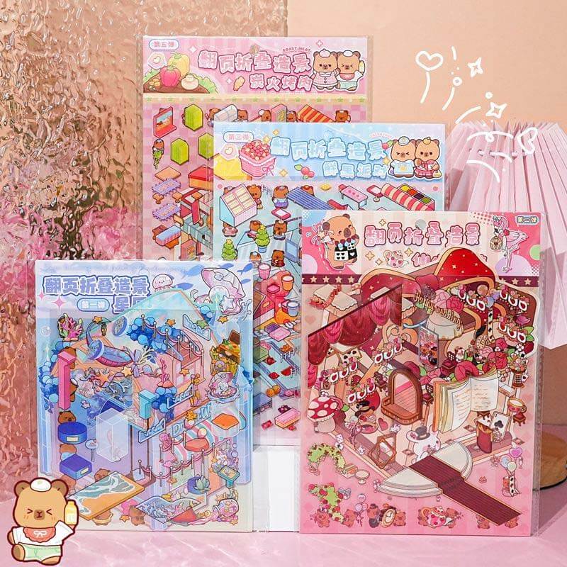 Playful Escape DIY 3D Scene Stickers 4 Cute Miniature Scenes(S)