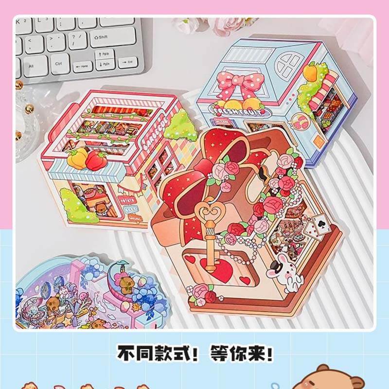 Playful Escape DIY 3D Scene Stickers 4 Cute Miniature Scenes(S)