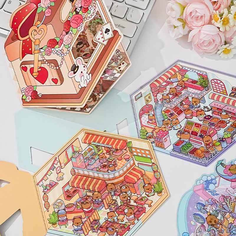 Playful Escape DIY 3D Scene Stickers 4 Cute Miniature Scenes(S)