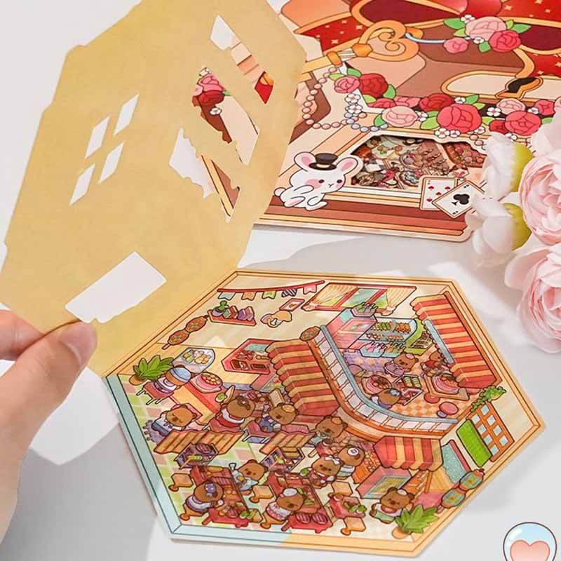 Playful Escape DIY 3D Scene Stickers 4 Cute Miniature Scenes(S)