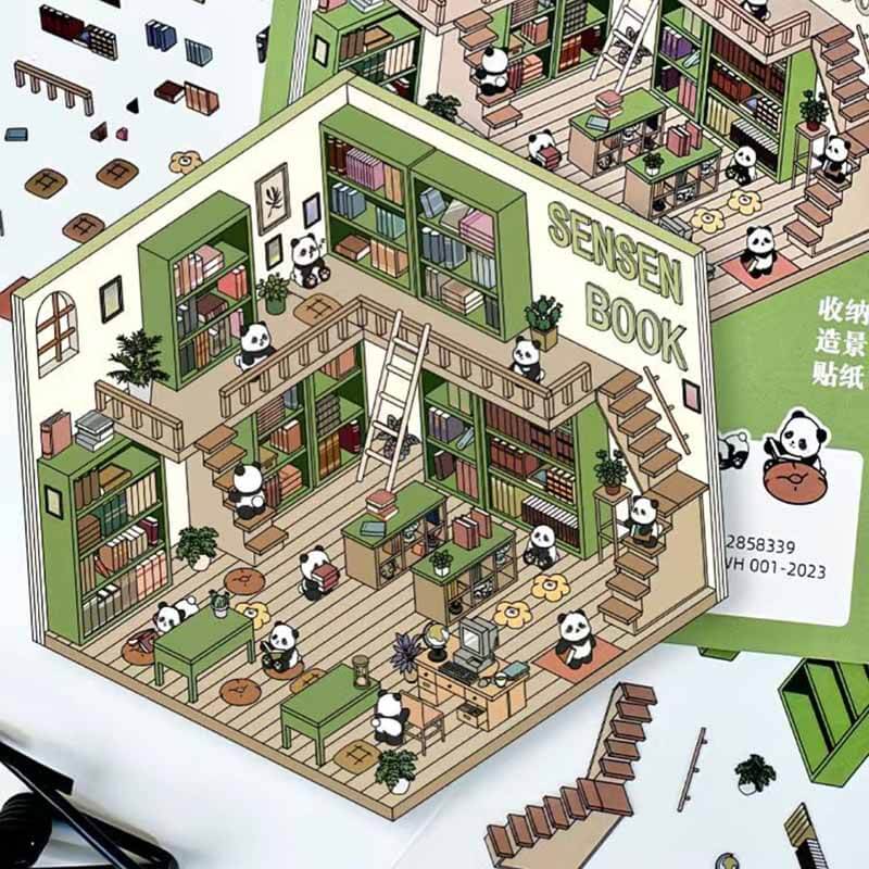 Pocket Lifestyle Town DIY 3D Scene Stickers 4 Cute Scenes(S)