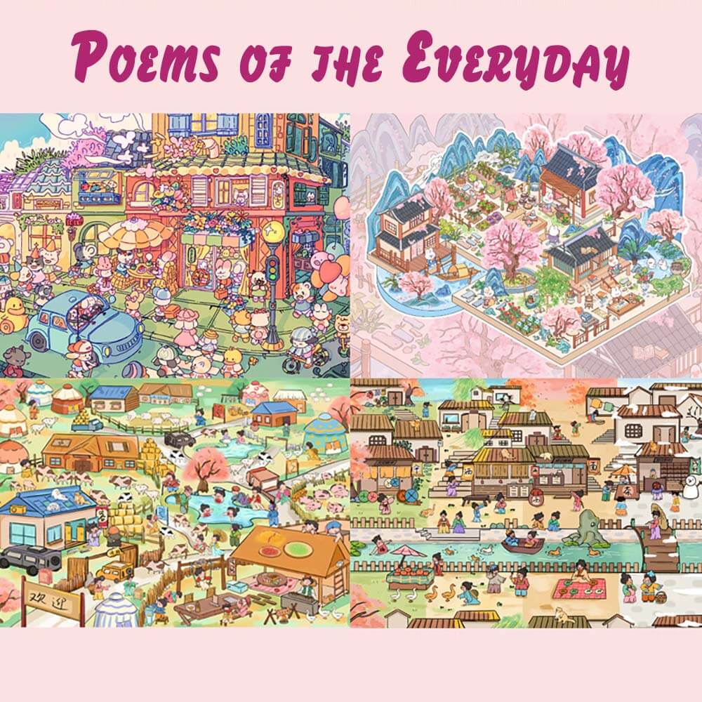 Poems of the Everyday DIY 3D Scene Stickers 4 Cute Miniature Scenes(XL)