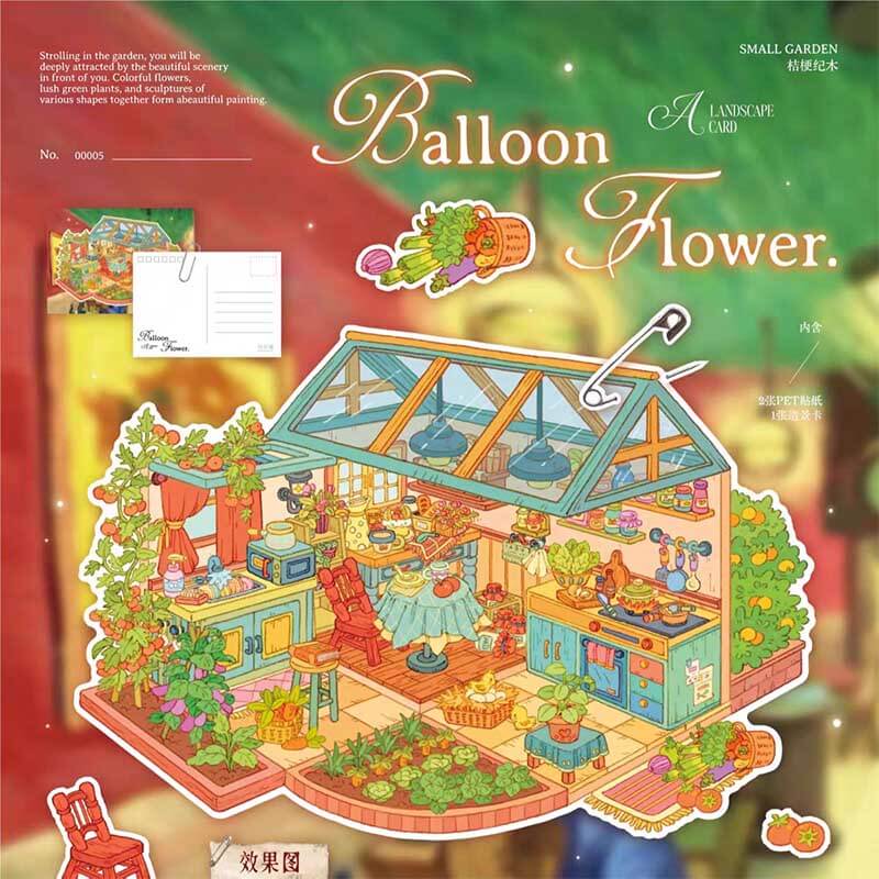 Poetic Earth DIY 3D Scene Stickers 4 Cute Miniature Scenes(M)