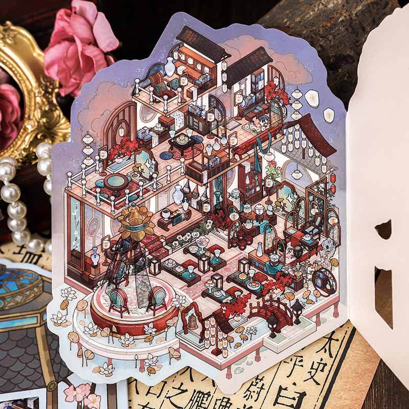 Poetic Realm DIY 3D Scene Stickers 6 Cute Miniature Scenes(M)