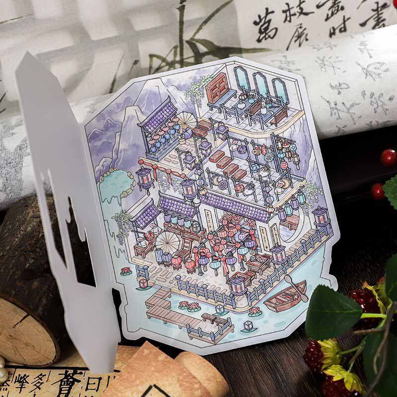 Poetic Realm DIY 3D Scene Stickers 6 Cute Miniature Scenes(M)