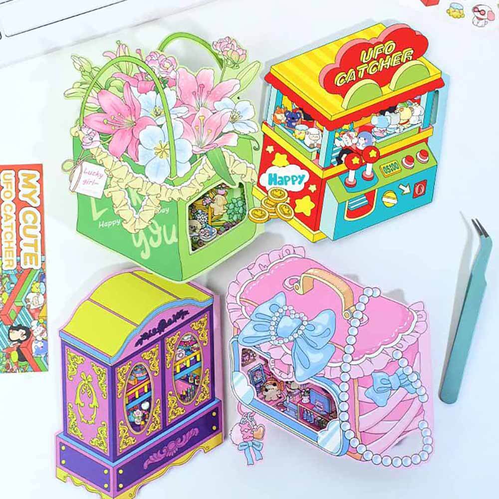 Pretty Girls DIY 3D Scene Stickers 4 Cute Miniature Scenes(S)