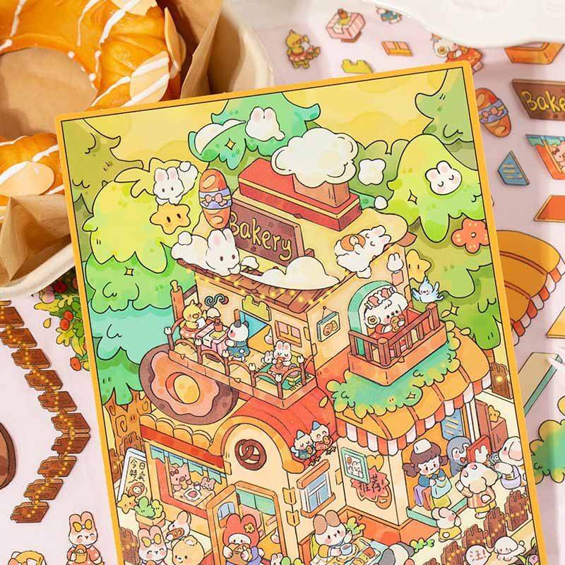 Proofing & Palm Trees DIY 3D Scene Stickers 2 Cute Miniature Scenes(L)