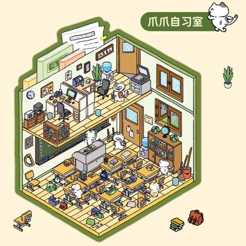 Purr & Paws DIY 3D Scene Stickers 4 Cute Miniature Scenes(L)
