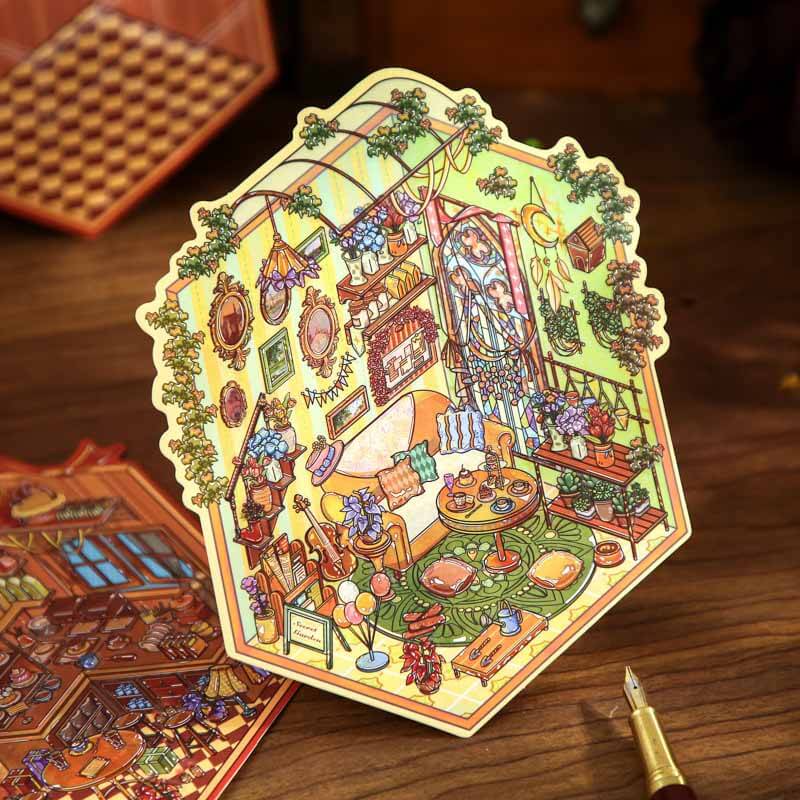 Quiet Afternoon DIY 3D Sticker 2 Cute Miniature Scenes(L)