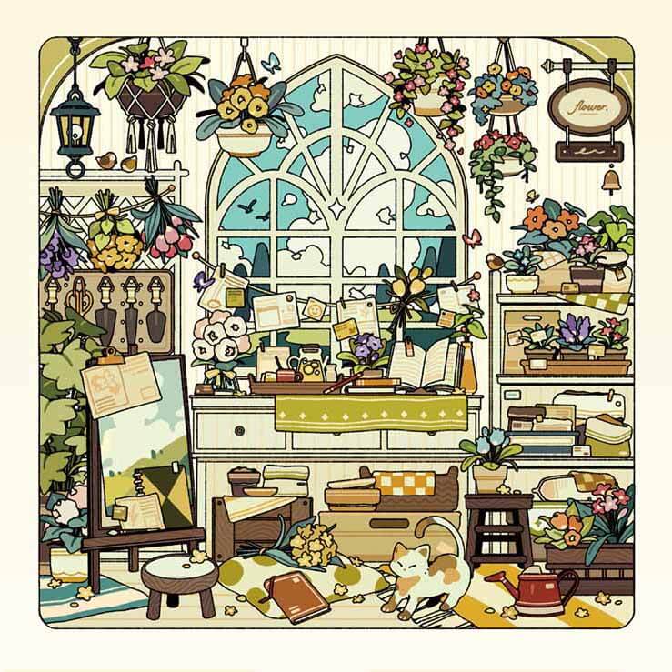 Quiet Corner DIY 3D Scene Stickers With Guide Lines(XS)