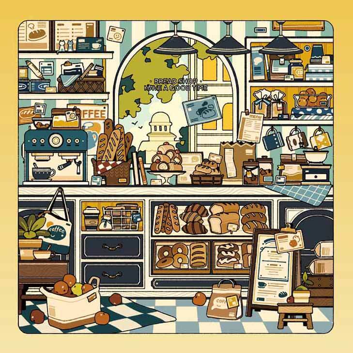 Quiet Corner DIY 3D Scene Stickers With Guide Lines(XS)