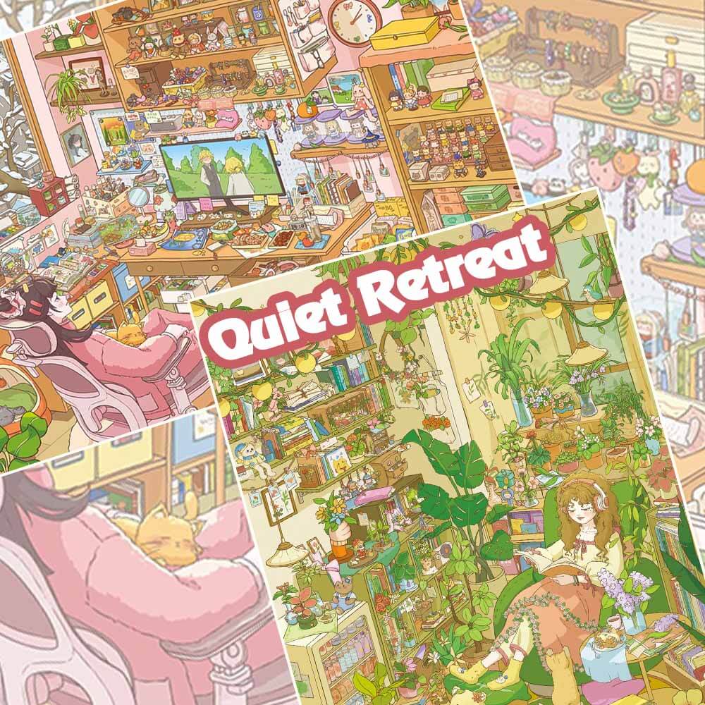 Quiet Retreat DIY 3D Scene Stickers 2 Cute Scenes(L)