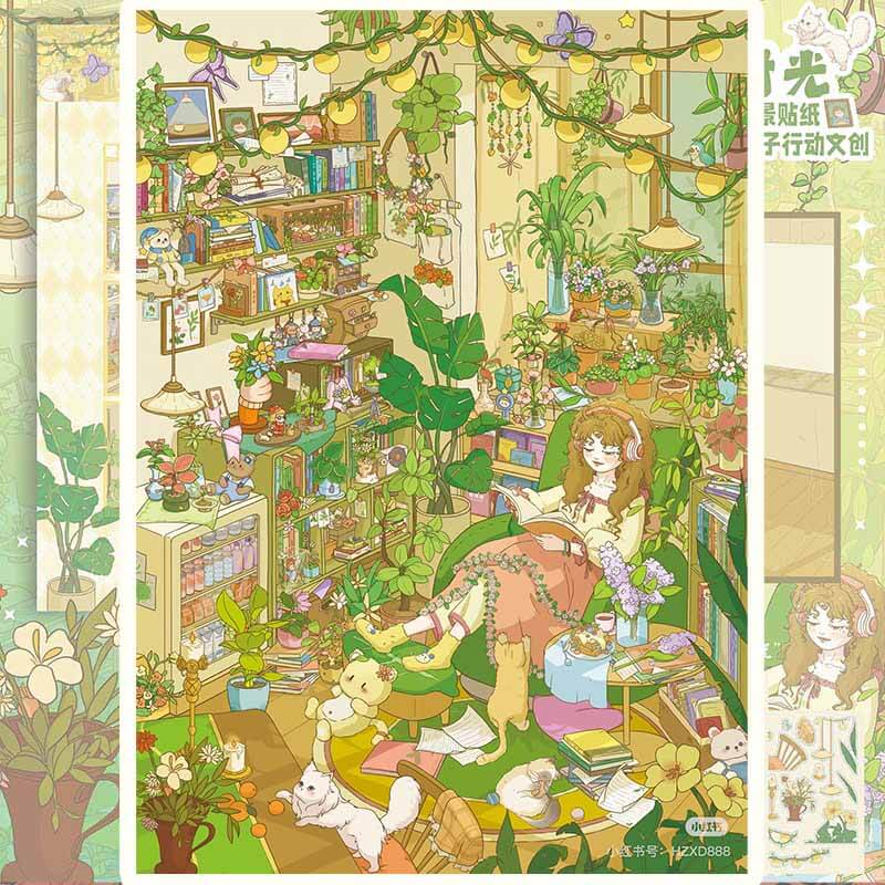 Quiet Retreat DIY 3D Scene Stickers 2 Cute Scenes(L)