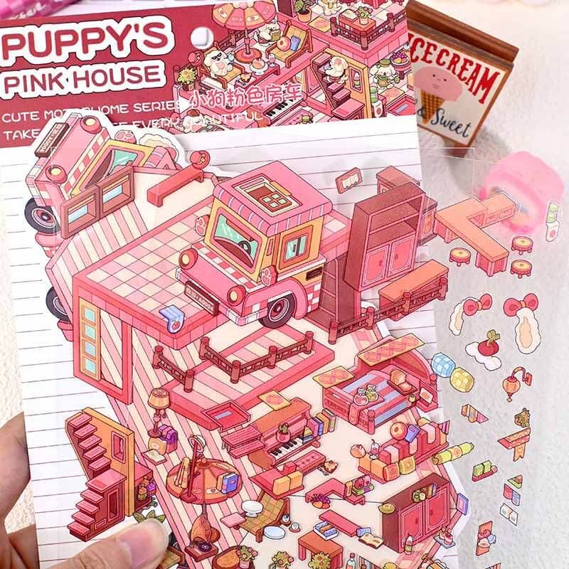 RV Living DIY 3D Scene Stickers 4 Cute Miniature Scenes(S)