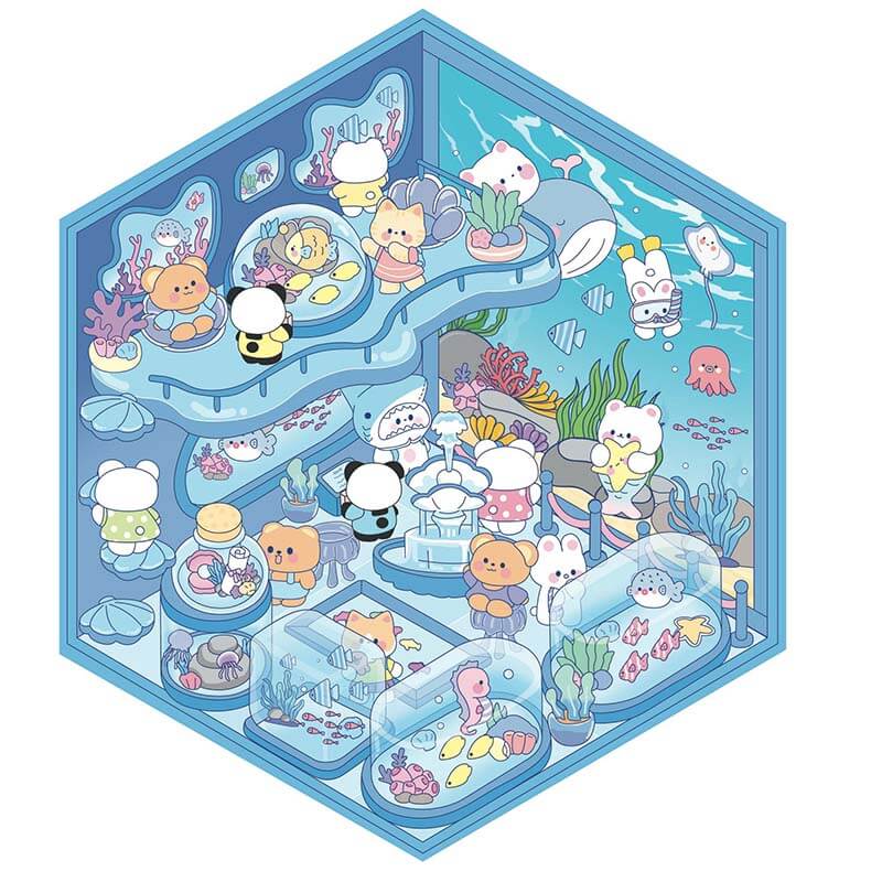 Rabbit Life DIY 3D Scene Stickers 4 Cute Miniature Scenes(S)