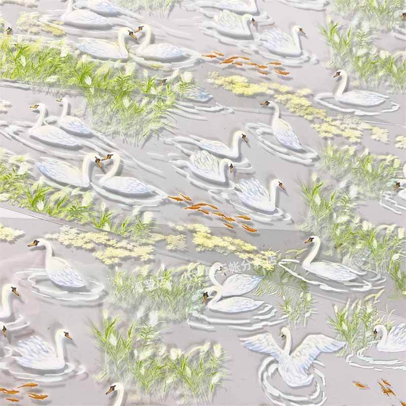 Reeds Swans PET Journal Collage Sticker