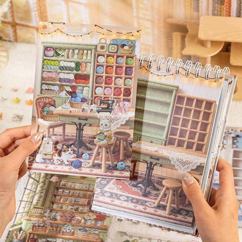 Relaxed Cat Life DIY 3D Scene Stickers With Guide Lines(M)