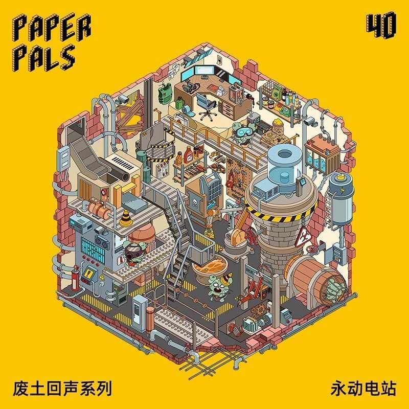 Retro Future DIY 3D Scene Stickers 4 Cute Miniature Scenes(S)