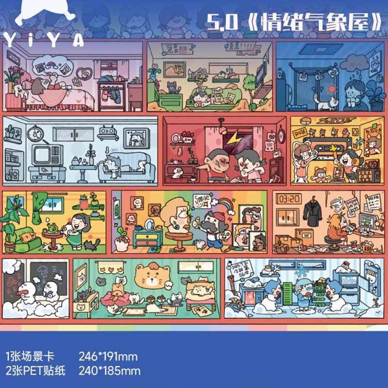 Riverside Reverie DIY 3D Scene Stickers 4 Cute Miniature Scenes(L)