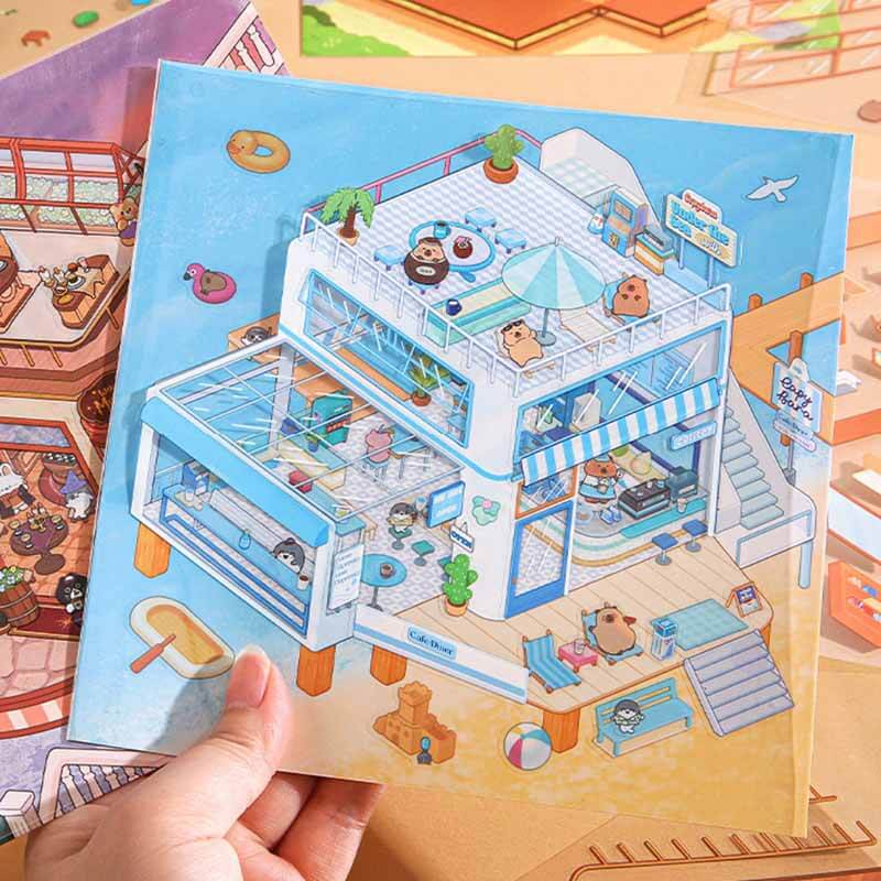 Roaming Roast DIY 3D Scene Stickers 4 Cute Miniature Scenes(M)