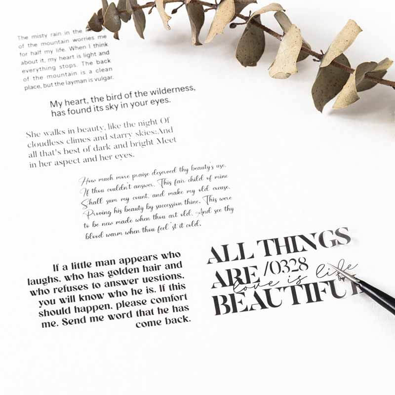 Romantic Letters PET Lettering Journal Stickers