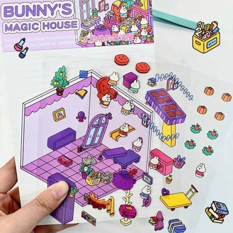 Roomful of Wonder DIY 3D Sticker Collection 4 Cute Miniature Scenes(S)