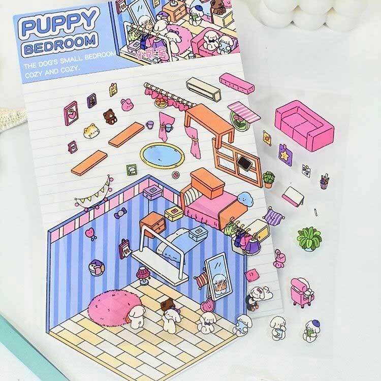 Roomful of Wonder DIY 3D Sticker Collection 4 Cute Miniature Scenes(S)