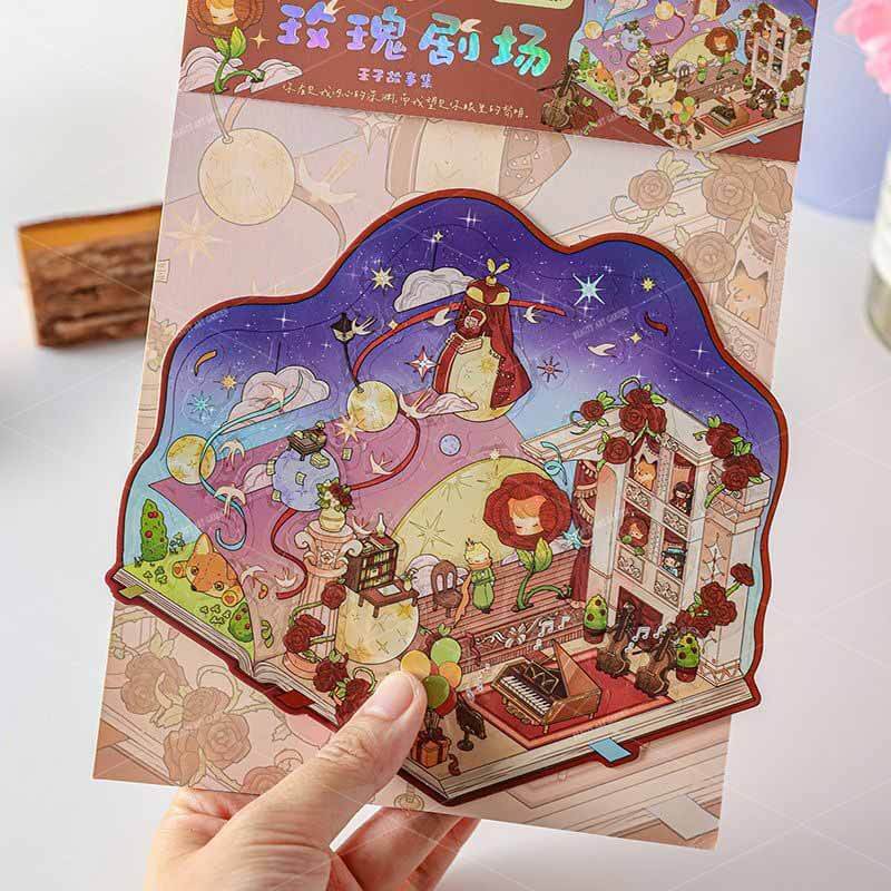 Rose Reverie DIY 3D Scene Stickers 4 Cute Miniature Scenes(M)