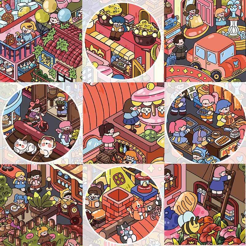Royal Avenue DIY 3D Scene Stickers Cute Miniature Scenes(XL)